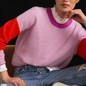 Maeve Anthropologie Cashmere Color block Sweater